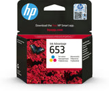 HP 653 Tri-color Original Ink Advantage Cartridge