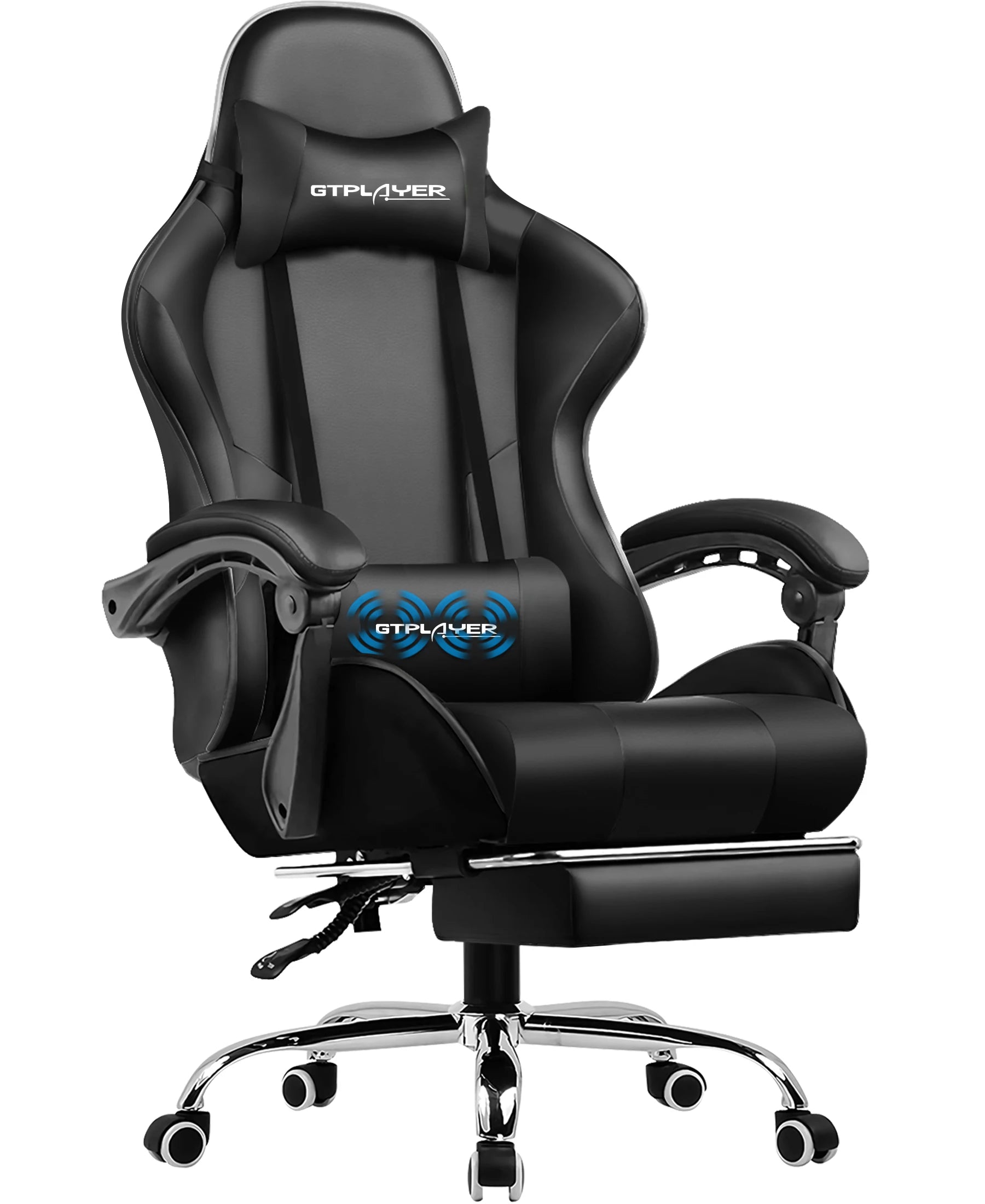 GTPLAYER Gaming Chair — Massage, Footrest, Lumbar Support