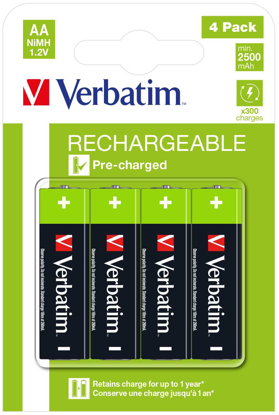 Verbatim RECHARGEABLE BATTERY AA 4