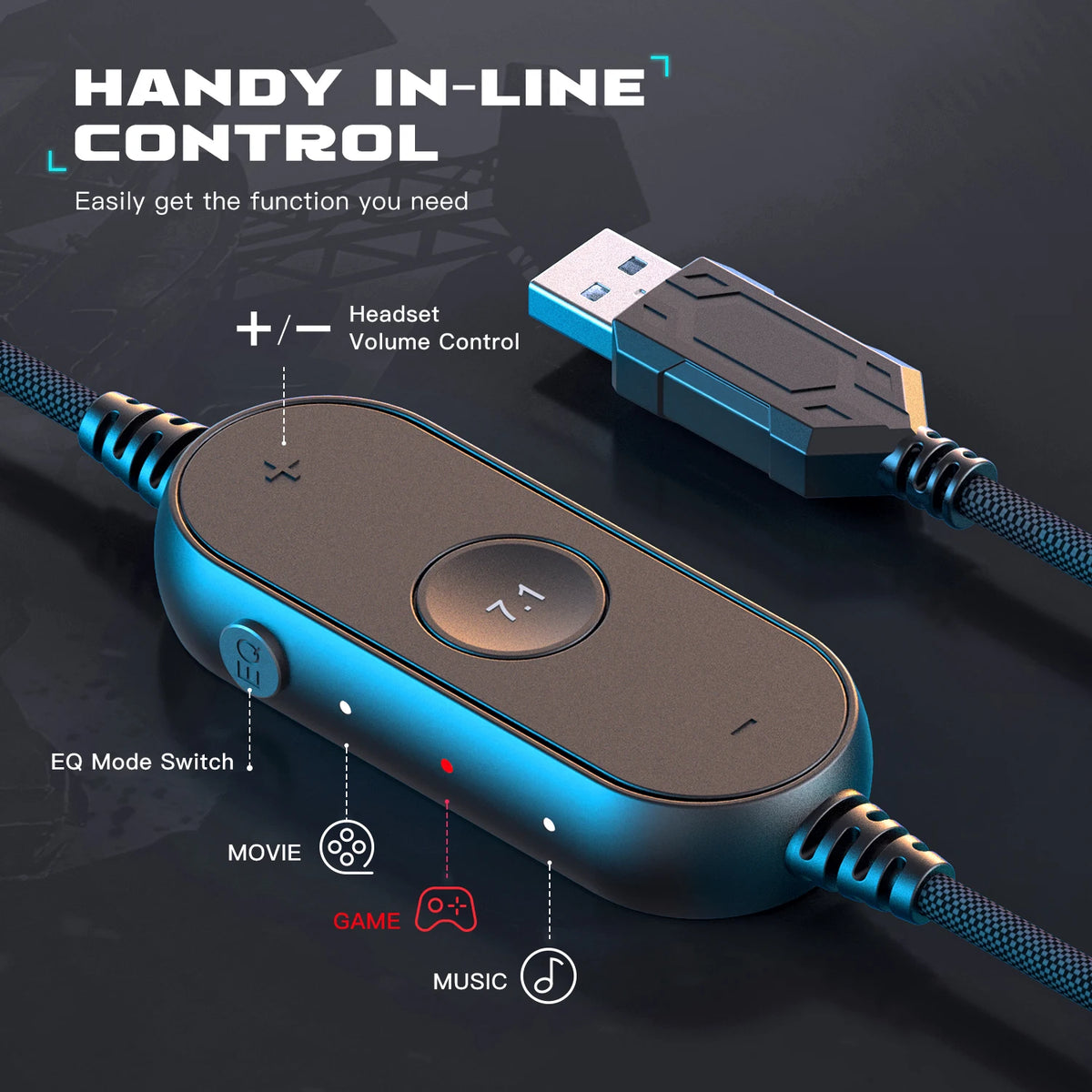 Fifine RGB Gaming Headset — 7.1 Surround Sound, Mic, PC/PS4/PS5