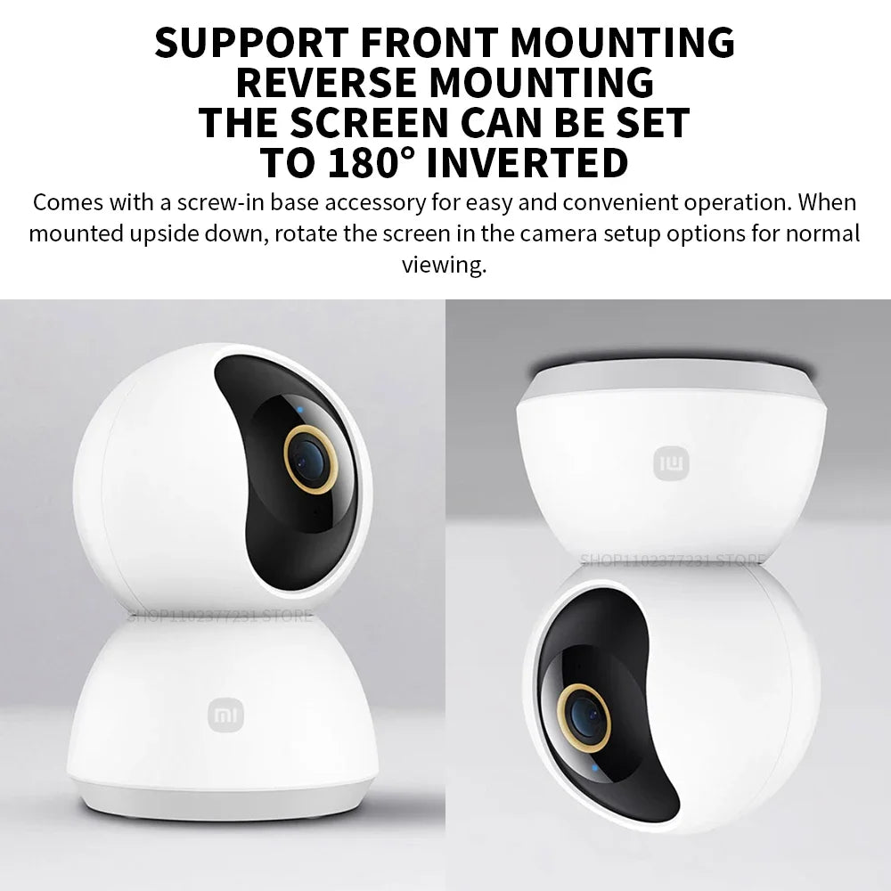 Xiaomi Caméra de sécurité domestique intelligente Mi PTZ 2K 360° Webcam 1296P 3 mégapixels Détection humaine IA Vision nocturne Webcam Version chinoise