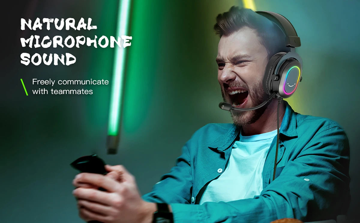Fifine RGB Gaming Headset — 7.1 Surround Sound, Mic, PC/PS4/PS5