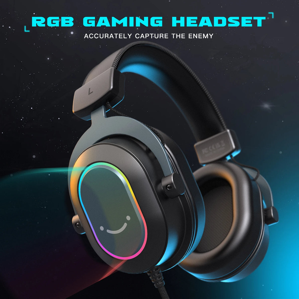 Fifine RGB Gaming Headset — 7.1 Surround Sound, Mic, PC/PS4/PS5