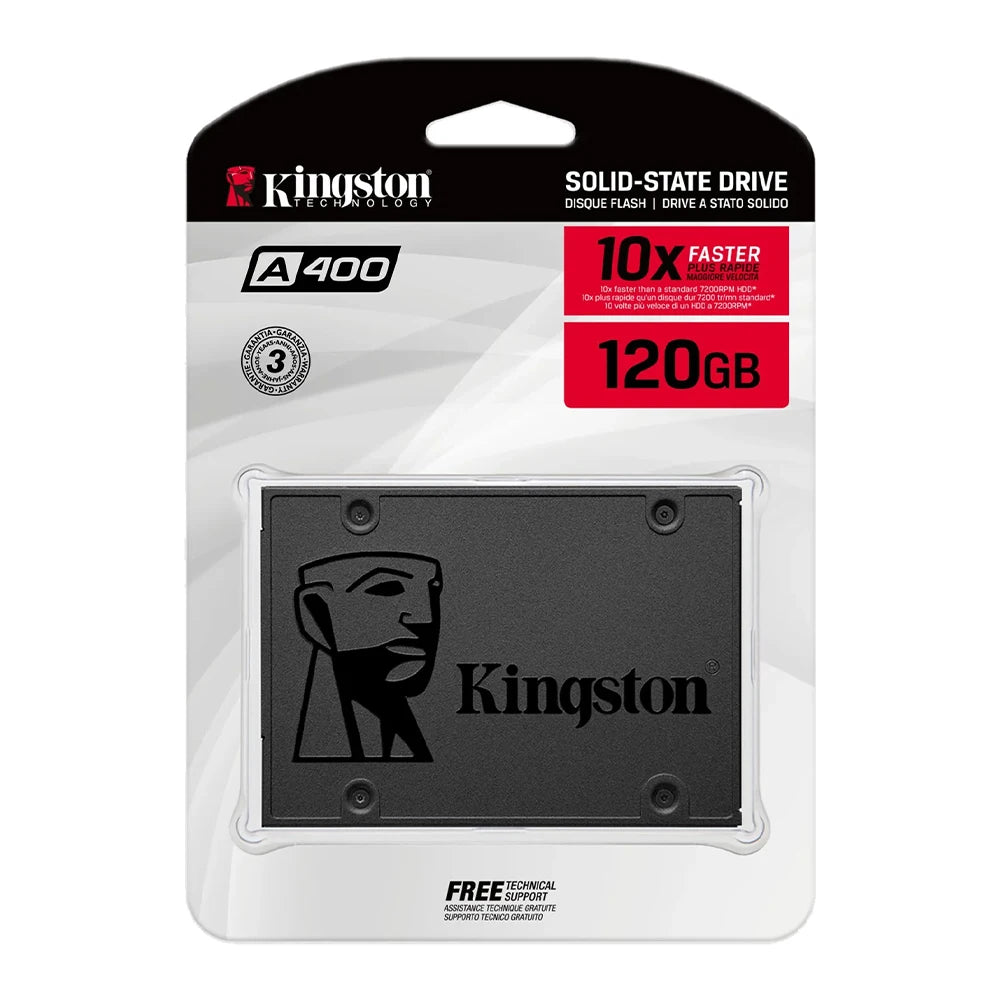 Kingston A400 SSD — 2.5", SATA III, 240GB/480GB/960GB