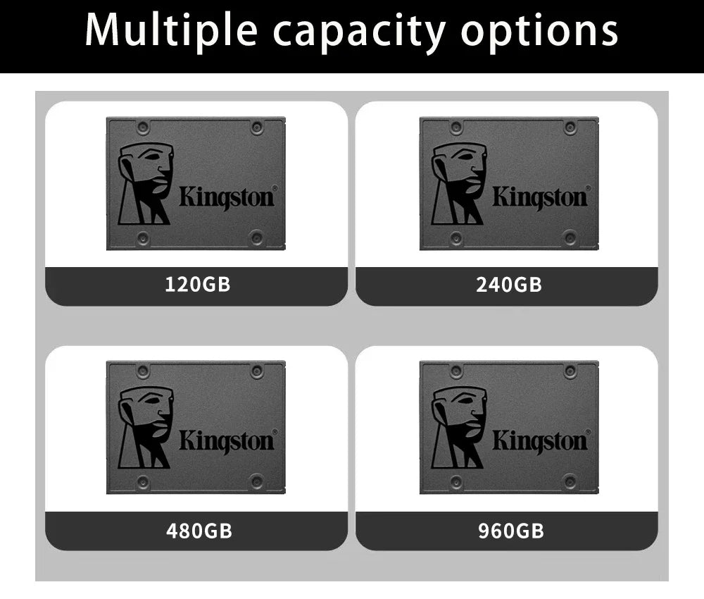 Kingston A400 SSD — 2.5", SATA III, 240GB/480GB/960GB