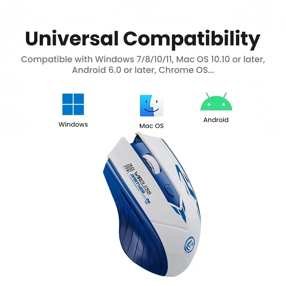 Souris Gaming Sans Fil Bluetooth 5.4 — Double Mode, Rechargeable, 1600 DPI