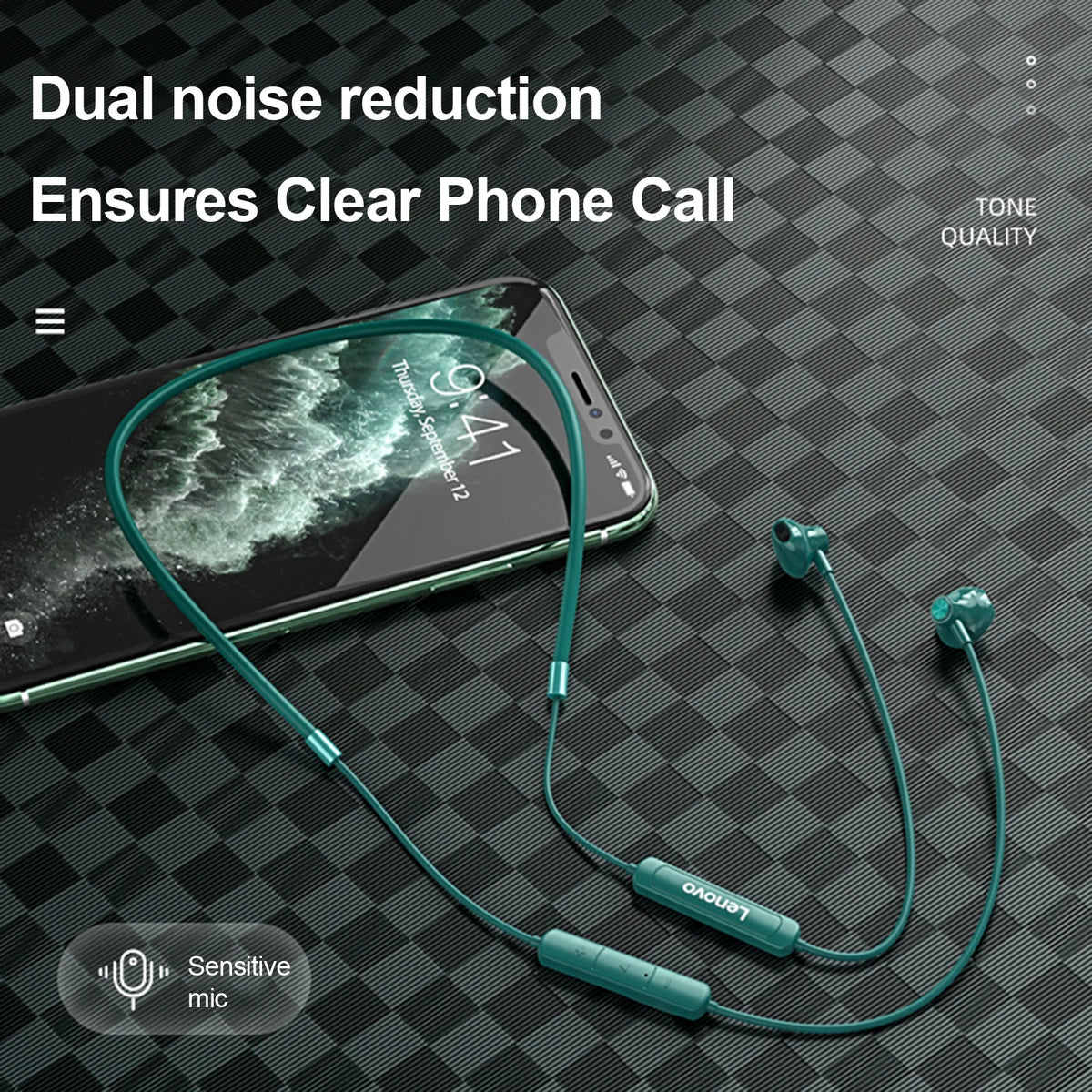 Lenovo SH1 écouteur sans fil Bluetooth 5.0 tour de cou casque HIFI son Sport casque magnétique IPX5 étanche écouteurs avec micro