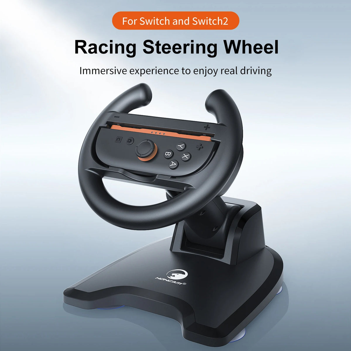 HONCAM support de roue de course universel pour Switch & Switch2 Joycon contrôleur de roue de jeu avec base à ventouse sécurisée pour accès NS2