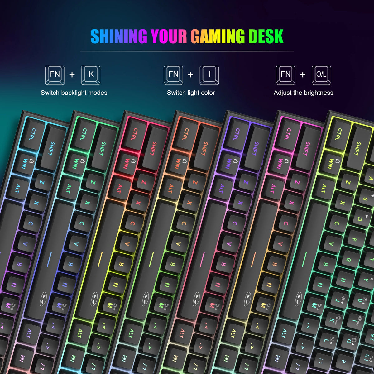 MageGee Mini 60% Compact Gaming Keyboard — RGB, 61 Keys