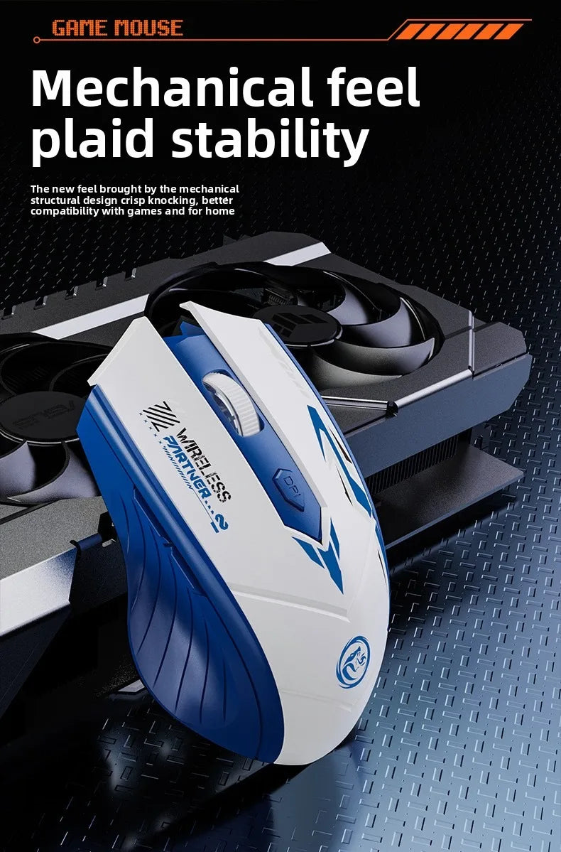 Souris Gaming Sans Fil Bluetooth 5.4 — Double Mode, Rechargeable, 1600 DPI