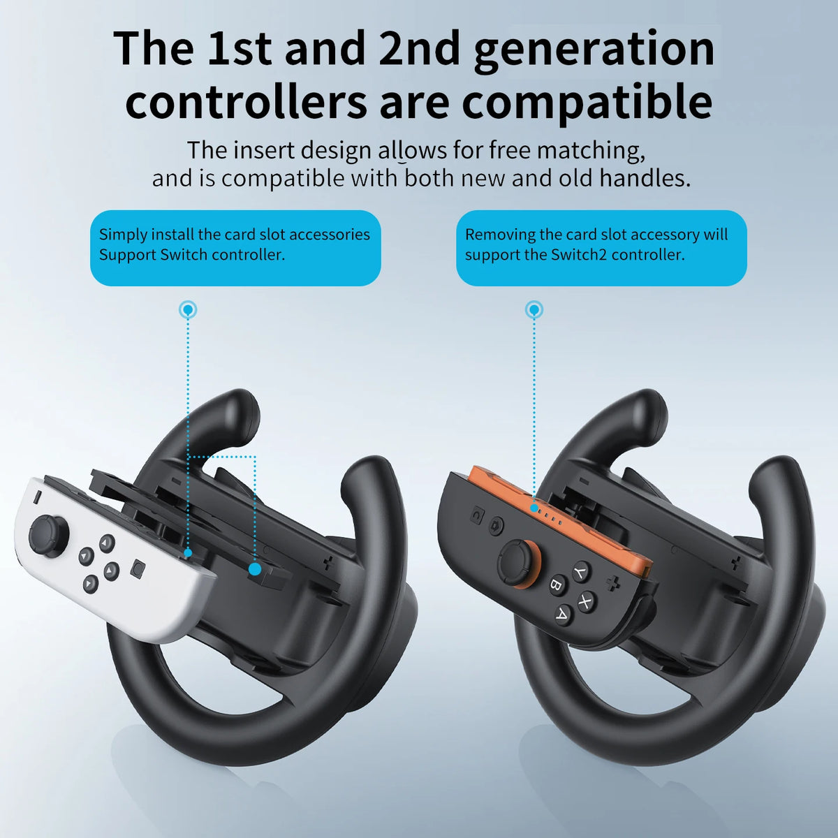 HONCAM support de roue de course universel pour Switch & Switch2 Joycon contrôleur de roue de jeu avec base à ventouse sécurisée pour accès NS2