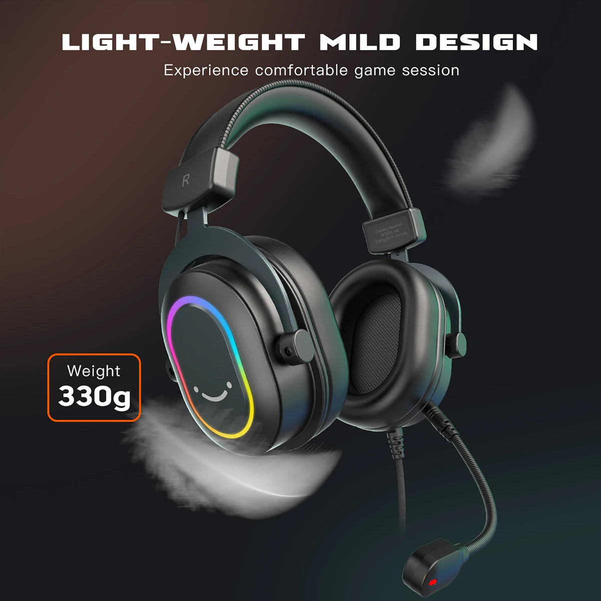 Fifine RGB Gaming Headset — 7.1 Surround Sound, Mic, PC/PS4/PS5