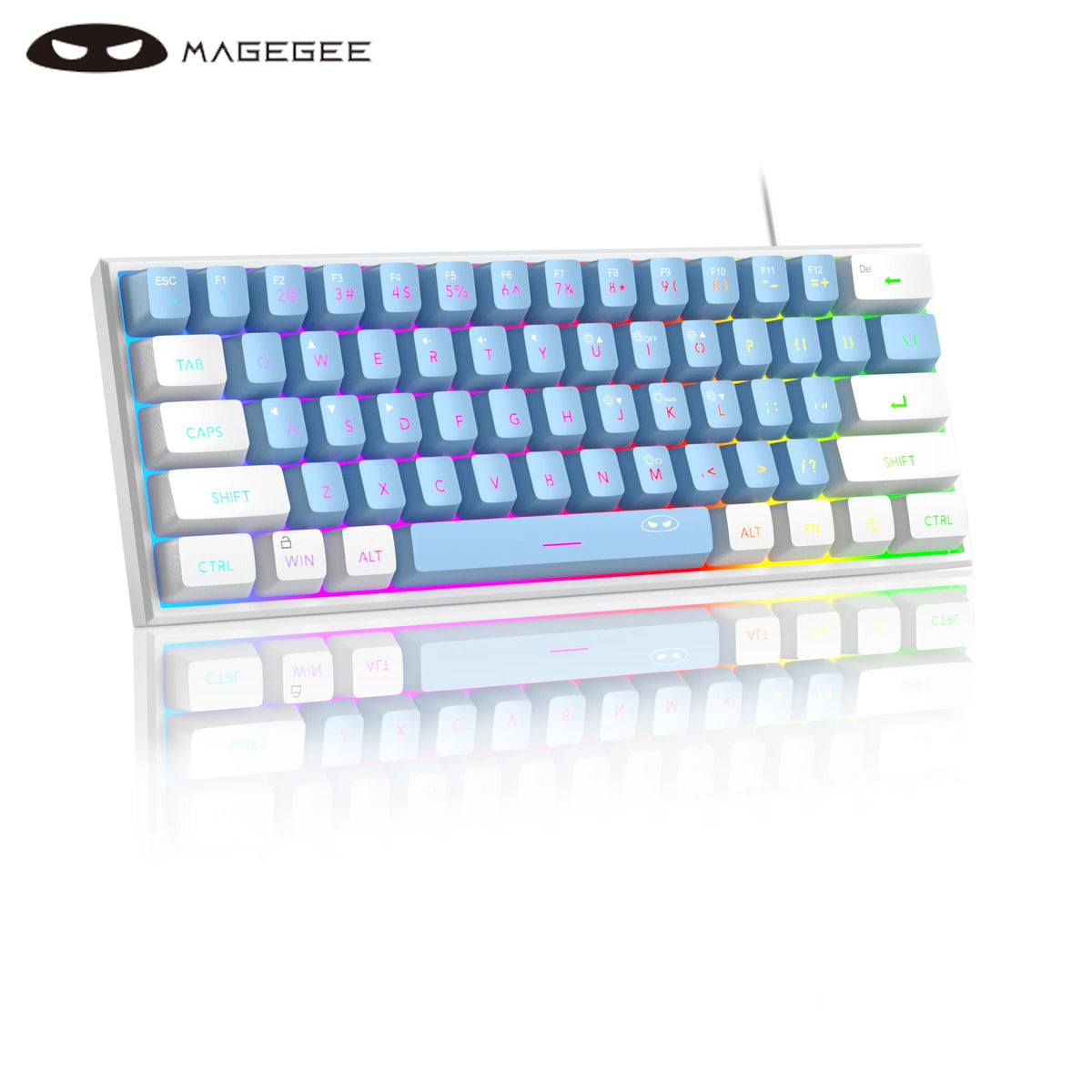 MageGee Mini 60% Compact Gaming Keyboard — RGB, 61 Keys