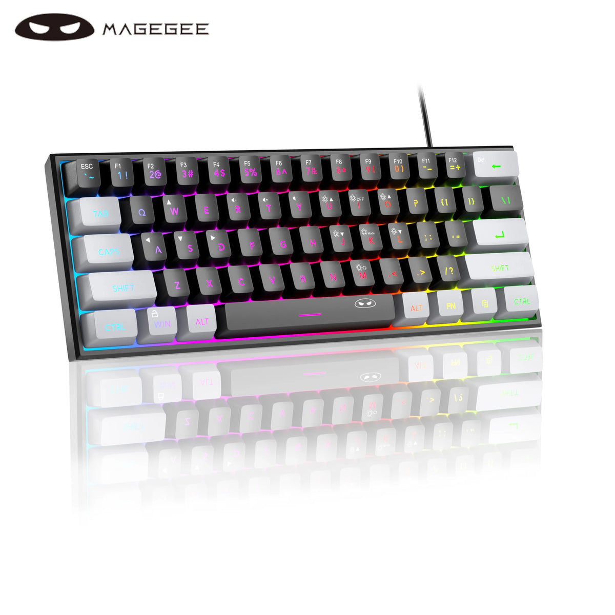 MageGee Mini 60% Compact Gaming Keyboard — RGB, 61 Keys