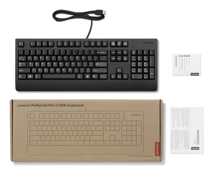 Lenovo Preferred Pro II keyboard Home/Office USB French, German Black