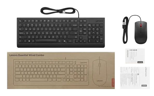 Lenovo 4X31R64403 keyboard Mouse included Home/Office USB Belgian, French Black