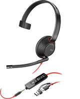 POLY Blackwire 5210 Monaural USB-C Headset +3.5mm Plug +USB-C/A Adapter (Bulk)