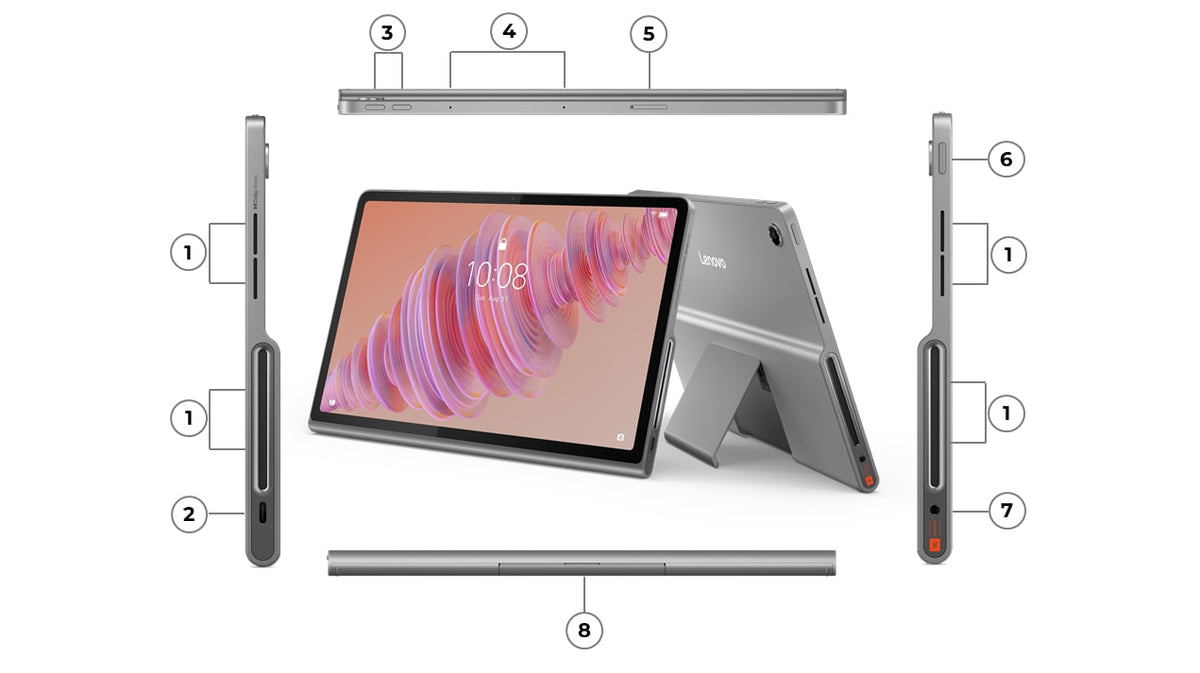 Lenovo Tab Plus – vues et connectique
