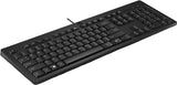 HP 125 G2 USB WD KBD Bulk keyboard Office Black