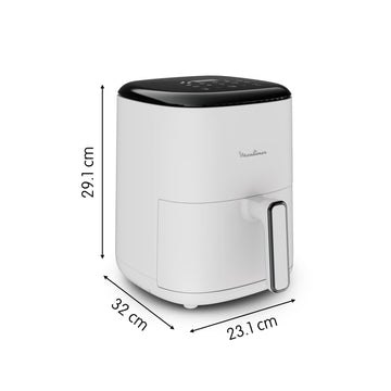 Moulinex Easy Fry Compact Friteuse sans huile, 3 L, 4 personnes, 10 programmes automatiques, Ecran digital, Format compact, air fryer EZ145A20, Beige