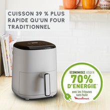 Moulinex Easy Fry Compact Friteuse sans huile, 3 L, 4 personnes, 10 programmes automatiques, Ecran digital, Format compact, air fryer EZ145A20, Beige