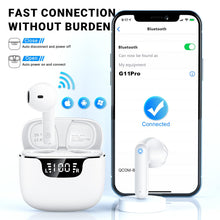 Ecouteurs Bluetooth sans Fil, Godyse Oreillette Bluetooth 5.4 avec 4 ENC Réduction Antibruit Mic IPX6 Étanche HiFi Son Stéréo Contrôle Tactile 42 Heures Durée Écouteurs sans Fil pour iOS Android Blanc