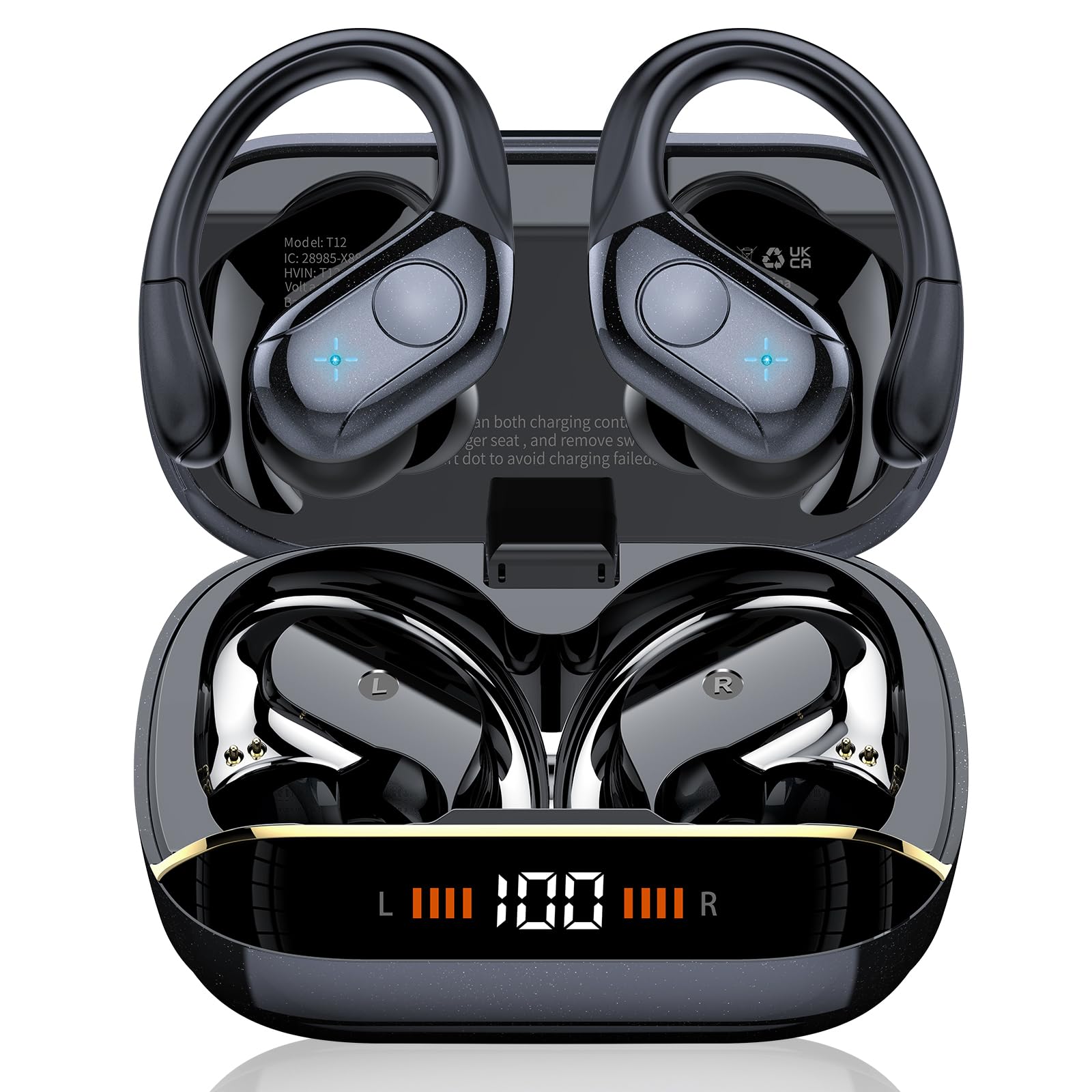 Écouteurs Bluetooth Sport — ENC Anti-Bruit, IP7 Étanche, 75H Autonomie