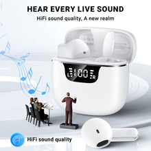 Ecouteurs Bluetooth sans Fil, Godyse Oreillette Bluetooth 5.4 avec 4 ENC Réduction Antibruit Mic IPX6 Étanche HiFi Son Stéréo Contrôle Tactile 42 Heures Durée Écouteurs sans Fil pour iOS Android Blanc