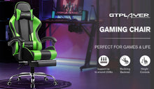 GTPLAYER Office Chair Gaming chair Massage Gaming armchair Ergonomic Gamer chair Footrest, Head Support Massage Lin Pillow,