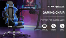 GTPLAYER Office Chair Gaming chair Massage Gaming armchair Ergonomic Gamer chair Footrest, Head Support Massage Lin Pillow,