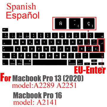 For macbook Pro13 M1 2020 New pro16 keyboard cover soft With ñ Spanish protector Keyboard protective film A2338 A2289 A2251A2141