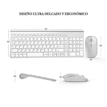 Wireless Keyboard Mouse Spanish/Russian Set 2.4G Ultra-Thin Sleek Design for office/travel Full Size Wireless Mouse Keyboard