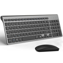 AZERTY French Layout 2.4G Mouse Keyboard Ultra-Slim Wireless Keyboard and Mouse Set Silent Compact for PC Laptop Windows