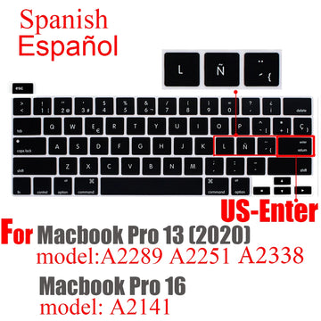 For macbook Pro13 M1 2020 New pro16 keyboard cover soft With ñ Spanish protector Keyboard protective film A2338 A2289 A2251A2141