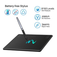 HUION HS64 Graphics Drawing Digital Tablets OTG Function Signature Pen Tablet with Battery-Free Stylus for Android Windows macOS