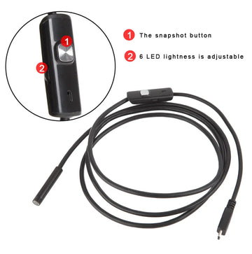 7mm Endoscope Mini Action Camera 720p Video Waterproof Cameras 6LED Inspection Borescope 360 Camera for Android Mobile Phone