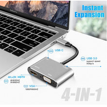 Rankman USB C Hub to 4K HDMI-Compatible Type C VGA USB 3.0 Docking for MacBook iPad Samsung S21 Dex TV Monitor Mouse U Disk