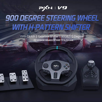 PXN V9 Racing Wheel With Pedals And Shifter Gaming Steering Wheel Volante For PS3/PS4/PC Windows/Switch/Xbox One/Series X/S