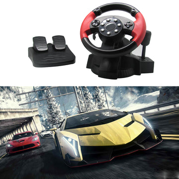 Gaming Racing Steering Wheel for PS4 PS3 PS2  D-INPUT X-INPUT Mode Driving Racing Wheel and Floor Pedals Real Force Feedback