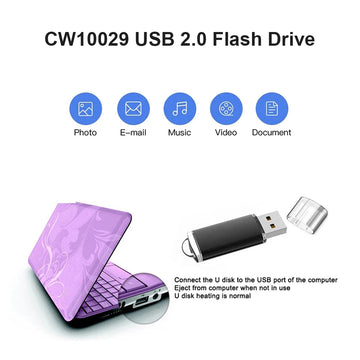 CW10029 USB Flash Drive High Speed USB 2.0 Pendrive Zinc Alloy Metal Jump Thumb Drive with Clear Cap for Computer Car Speaker TV