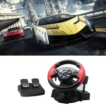 Gaming Racing Steering Wheel for PS4 PS3 PS2  D-INPUT X-INPUT Mode Driving Racing Wheel and Floor Pedals Real Force Feedback