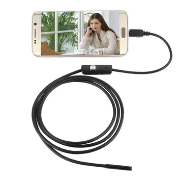 7mm Endoscope Mini Action Camera 720p Video Waterproof Cameras 6LED Inspection Borescope 360 Camera for Android Mobile Phone