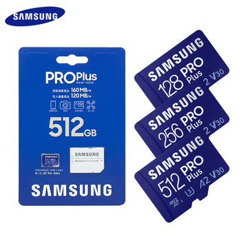 Samsung Pro Plus Memory Card 512GB 256GB 128GB U3 V30 A2 High Speed UHS-I Class 10 TF Card 64GB U1 A1 V10 EVO PLUS Micro SD Card