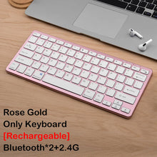 Bluetooth 5.0 & 2.4G Wireless Keyboard and Mouse Combo Mini Multimedia Keyboard Mouse Set For Laptop PC TV iPad Macbook Android