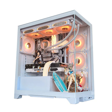 WJCOOLMAN Prism PRO ATX Computer Case Seaview Room PC Case Desktop Glass Transparent Type-C Support 240/280/360 Water Cool 케이스