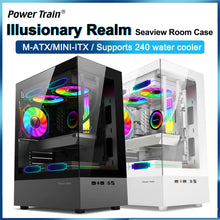 Power Train Illusionary Realm Desktop Computer Case Seaview Room Side Transparent M-ATX/ITX Chassis Support 240 Water Cooler