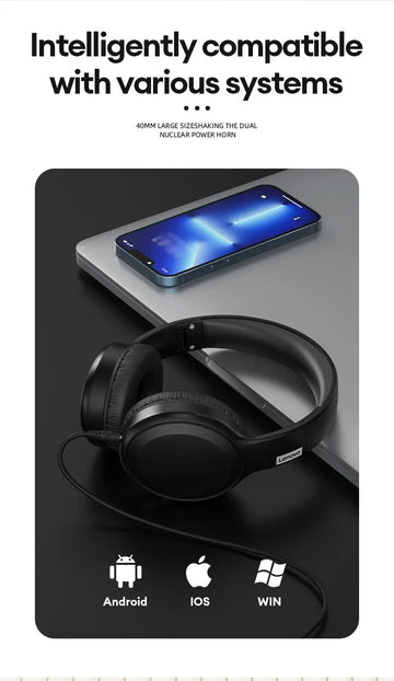 Lenovo TH30 Wireless Headphones Bluetooth 5.3 Earphones Foldable Gaming Headset Sport Headphone with Mic Music Earbuds 250mAh