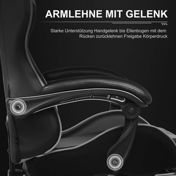 GTPLAYER Office Chair Gaming chair Massage Gaming armchair Ergonomic Gamer chair Footrest, Head Support Massage Lin Pillow,