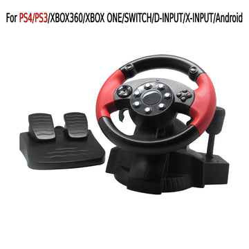 Gaming Racing Steering Wheel for PS4 PS3 PS2  D-INPUT X-INPUT Mode Driving Racing Wheel and Floor Pedals Real Force Feedback