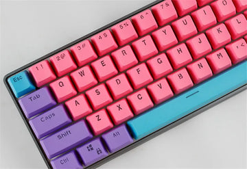 61 Key Set PBT Keycaps Ansi 60% Computer Gamer Mechanical Keyboard Cap Backlight OEM Miami DOLCH GK61 SK61 Anne pro 2 RK61 K617